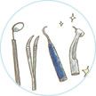 切削器具（ハンドピース以外）のミラー、鉗子、ピンセット